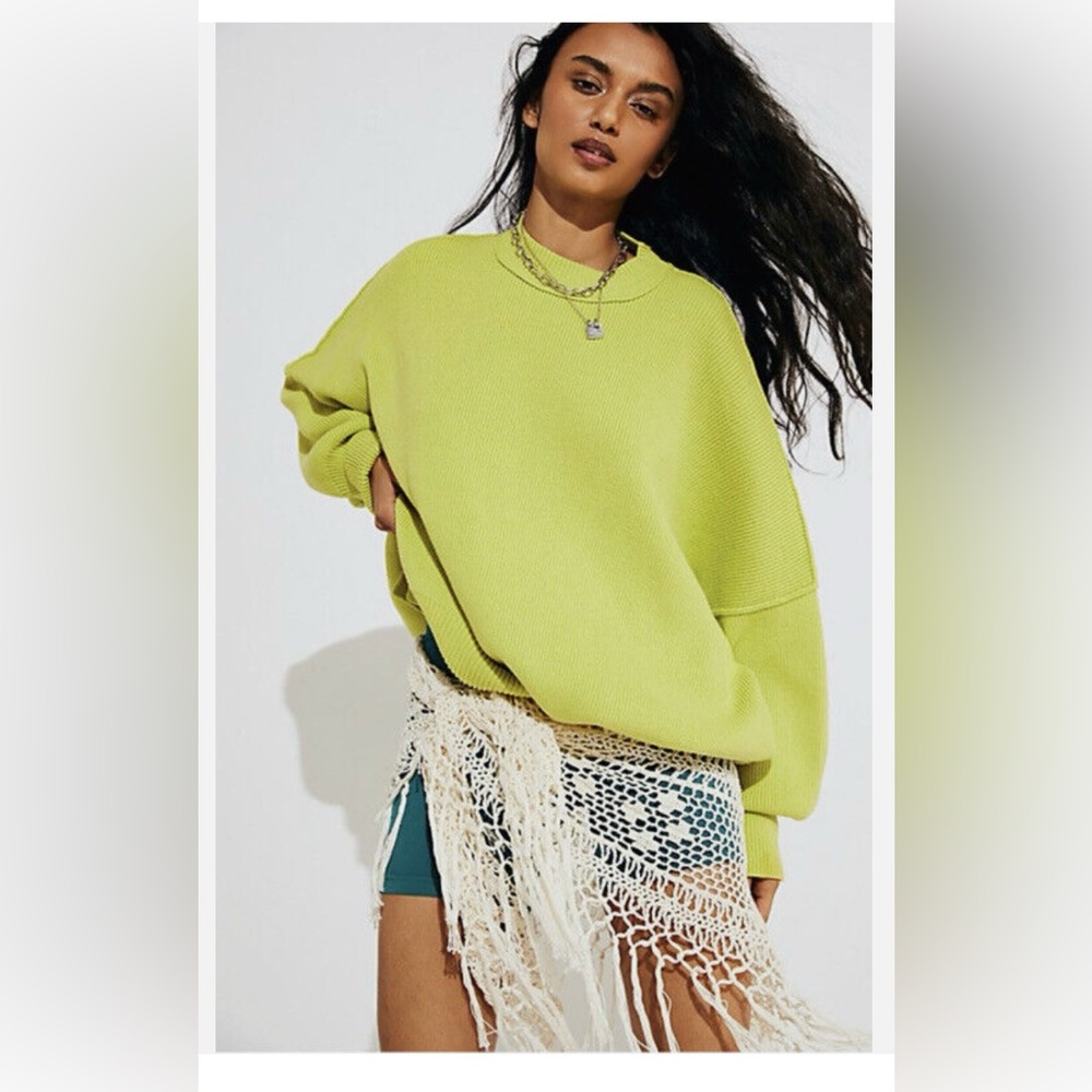 Free People Easy Street Tunic in Citron Green